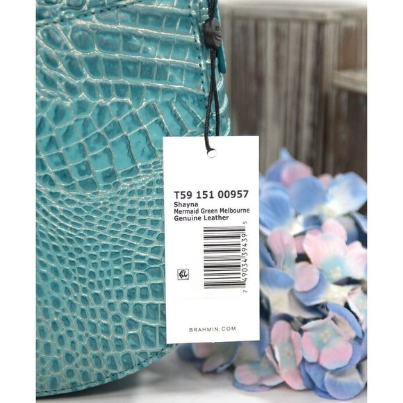 Brahmin Mermaid Turquoise Melbourne Leather Shayna Crossbody Bag NWT - Picture 5 of 8